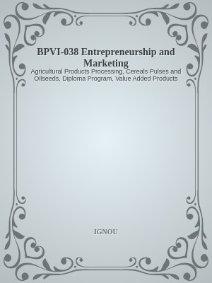 BPVI-038 Entrepreneurship and Marketing